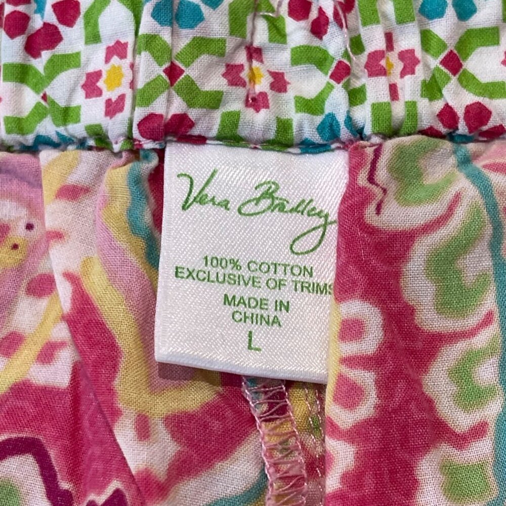 Vera Bradley Capri Melon PJ Pajama Pants Women's Size Large 100%‎ Cotton Paisley - Picture 8 of 10